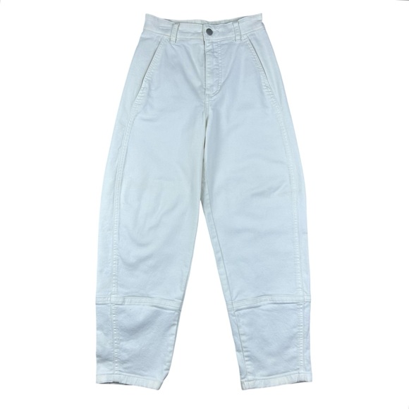 Everlane The Utility Barrel Pant High-Rise Crop Bone White Stretch Grunge Sz 0 - Picture 3 of 15
